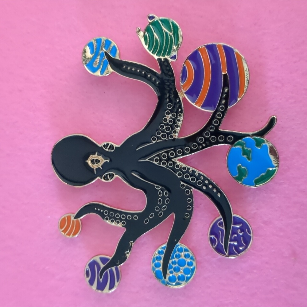 Octopus Solar System Pin - Gorgeous Large Pin